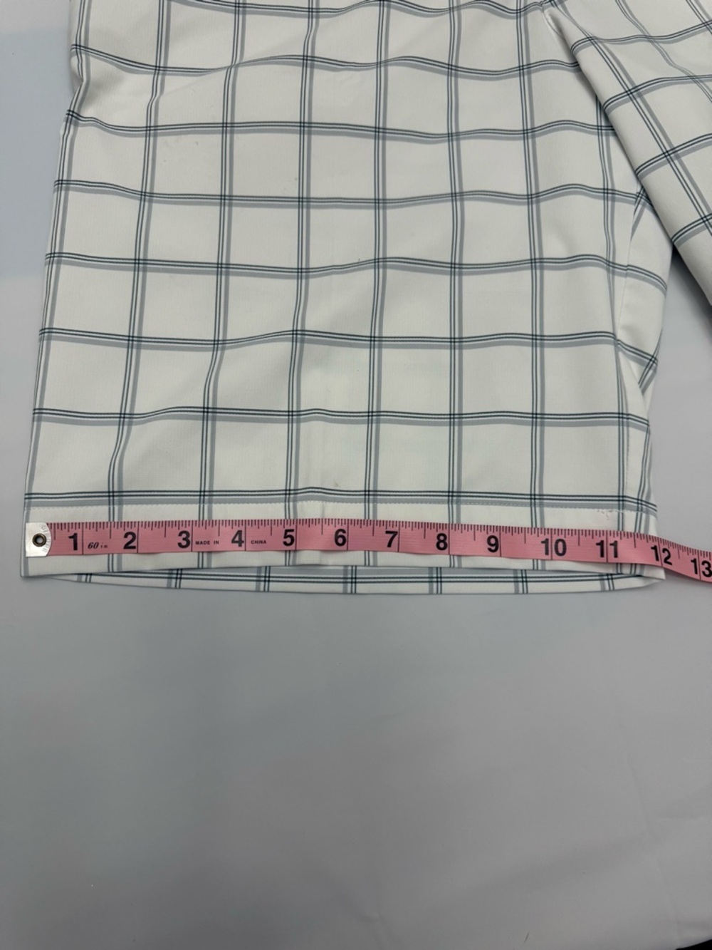 Nike Golf Dri-Fit Plaid Shorts Mens 36 White Gray Performance Stretch - Picture 4 of 13